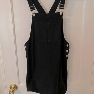 Black jean overall skirt